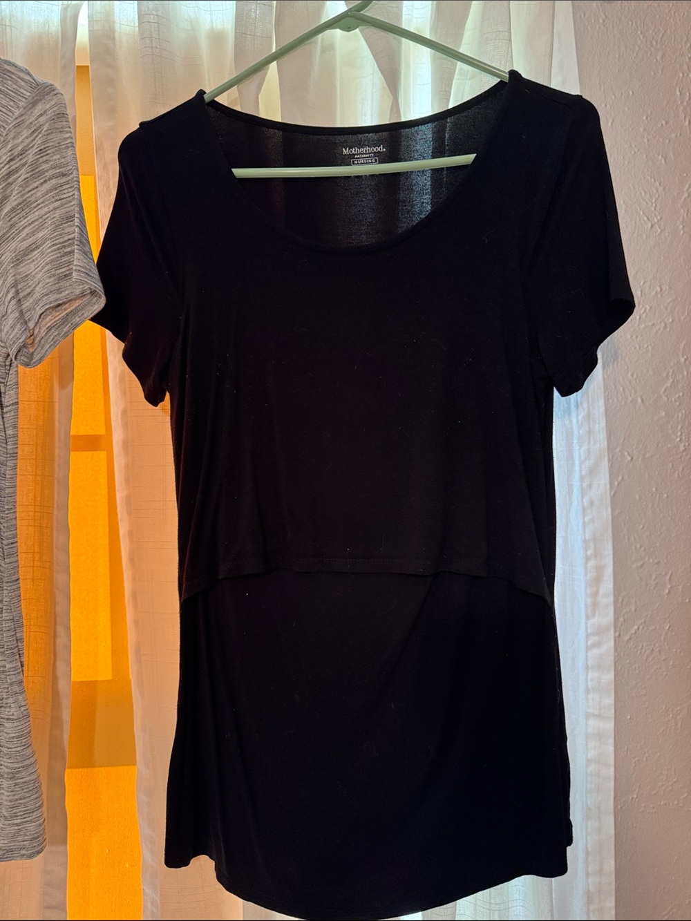 Motherhood Maternity Black Short Sleeve Nursing Camisole